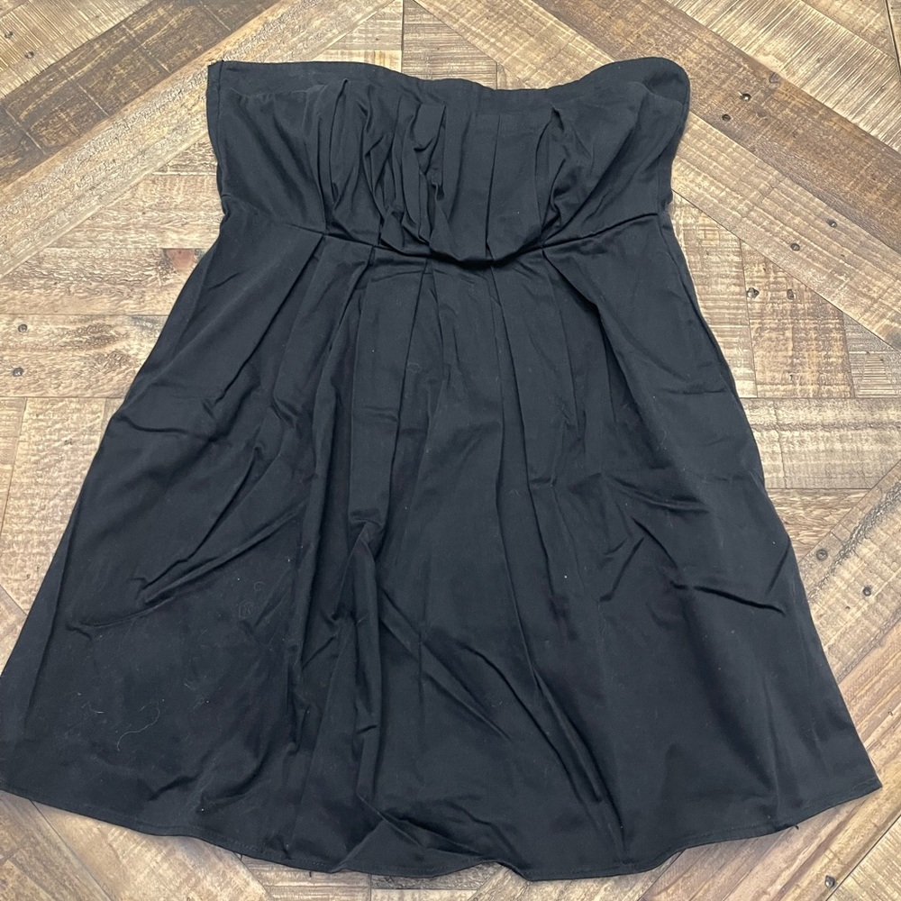 Rhapsody black cotton strapless dress